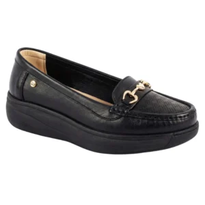 Mocasín para Dama Waxy negro – Modelo MS-850